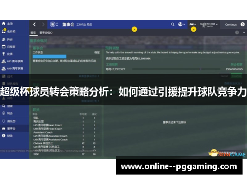 超级杯球员转会策略分析:如何通过引援提升球队竞争力 超级杯球员转会策略分析:如何通过引援提升球队竞争力